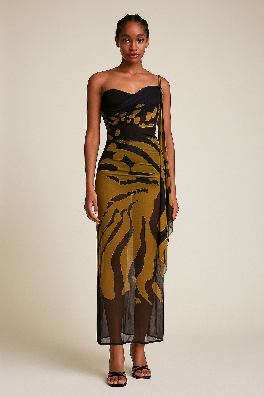 Verena™ Panelled Mesh Bodycon Maxi Dress