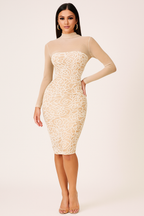 Liora™ Sheer Embroidered Sequin Mini Dress