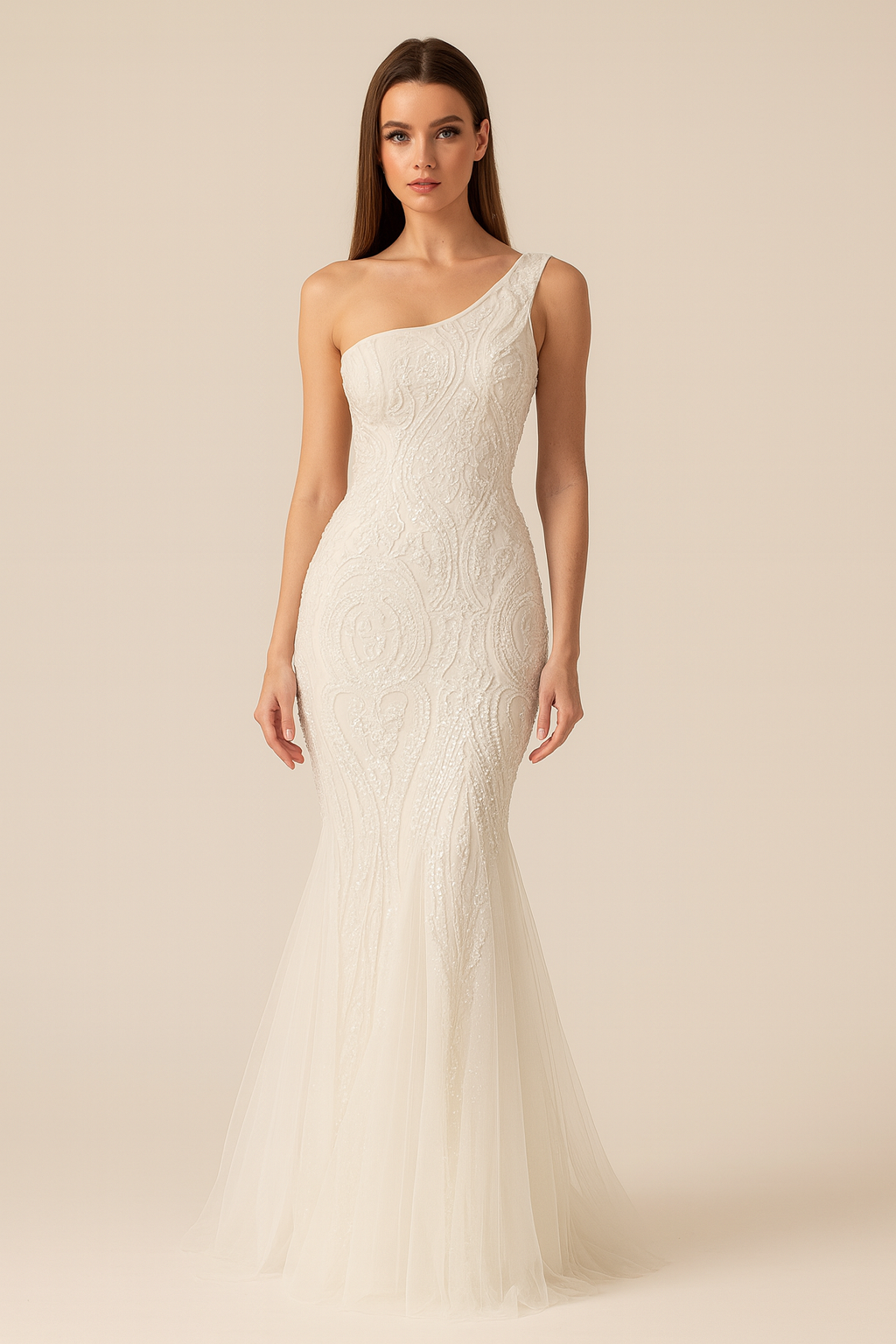 Elysia™ One-Shoulder Embellished Sequin Maxi Dress