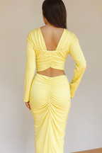 Althea™ Cutout Ruched Long Sleeve Maxi Dress