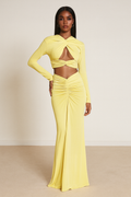 Althea™ Cutout Ruched Long Sleeve Maxi Dress