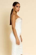 Marcella™ Pearl Pendant Tassel Bodycon Midi Dress