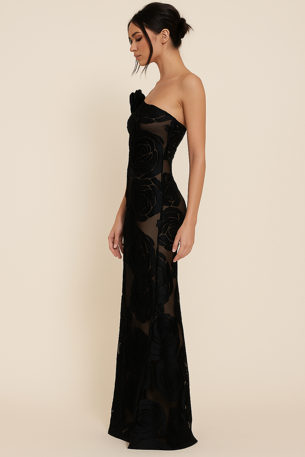 Rosabelle™ Sheer Floral Appliqué Maxi Dress