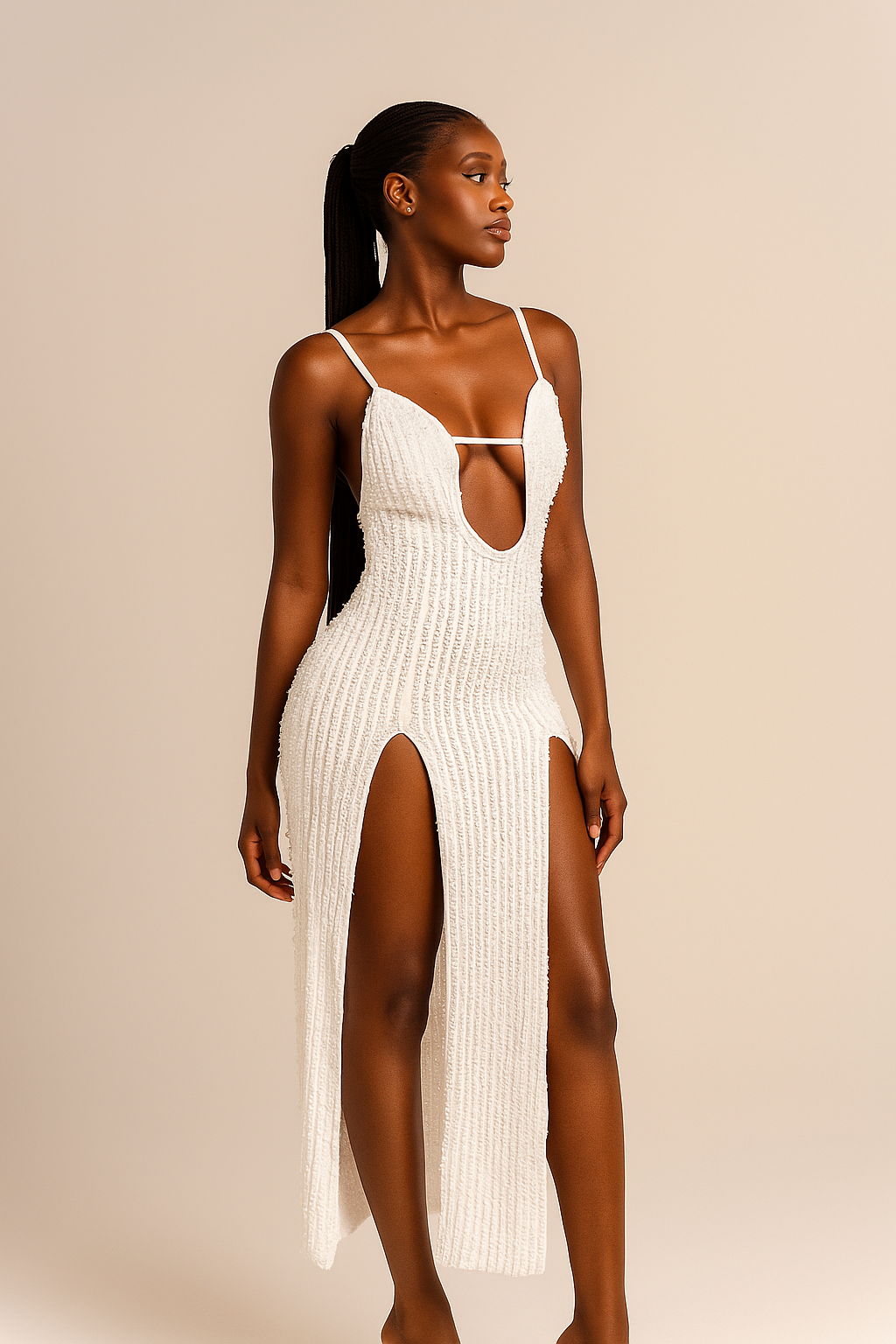 Marbella™ Textured Knit Cutout Maxi Dress