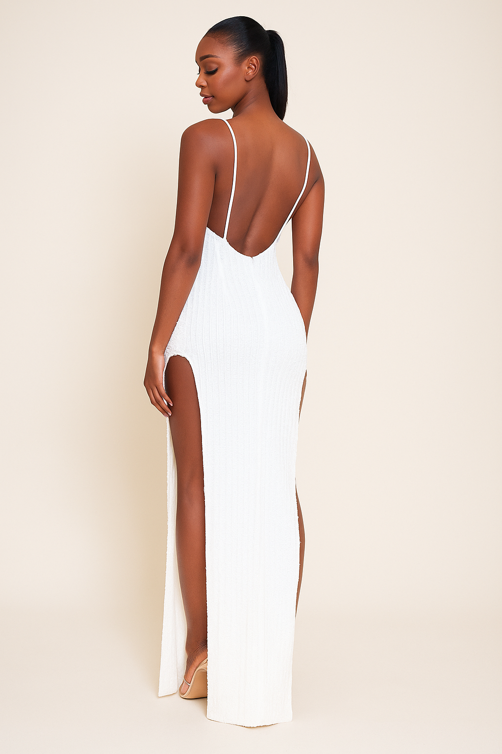 Marbella™ Textured Knit Cutout Maxi Dress