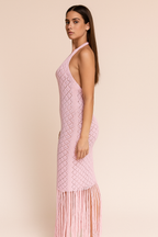 Mariposa™ Fringe Knit Halter Maxi Dress