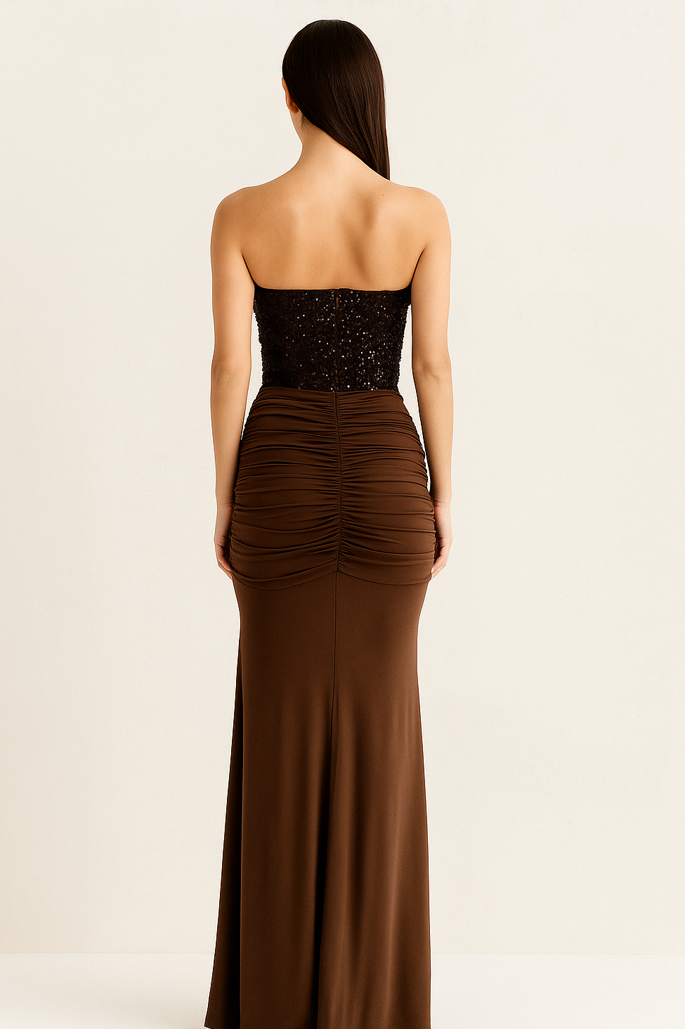 Chocolisse™ Embellished Corset Draped Maxi Dress