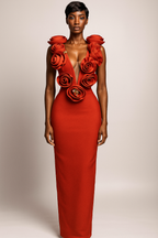 Rosabella™ Velvet Bloom Sculpt Maxi Dress