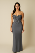 Marceline™ Crystal Serpent Sculpt Maxi Dress