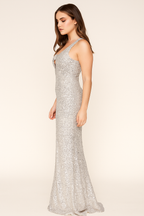 Aurora™ Silver Sequin Maxi Dress