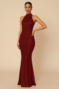 Lumina™ Sparkle Halter Maxi Dress