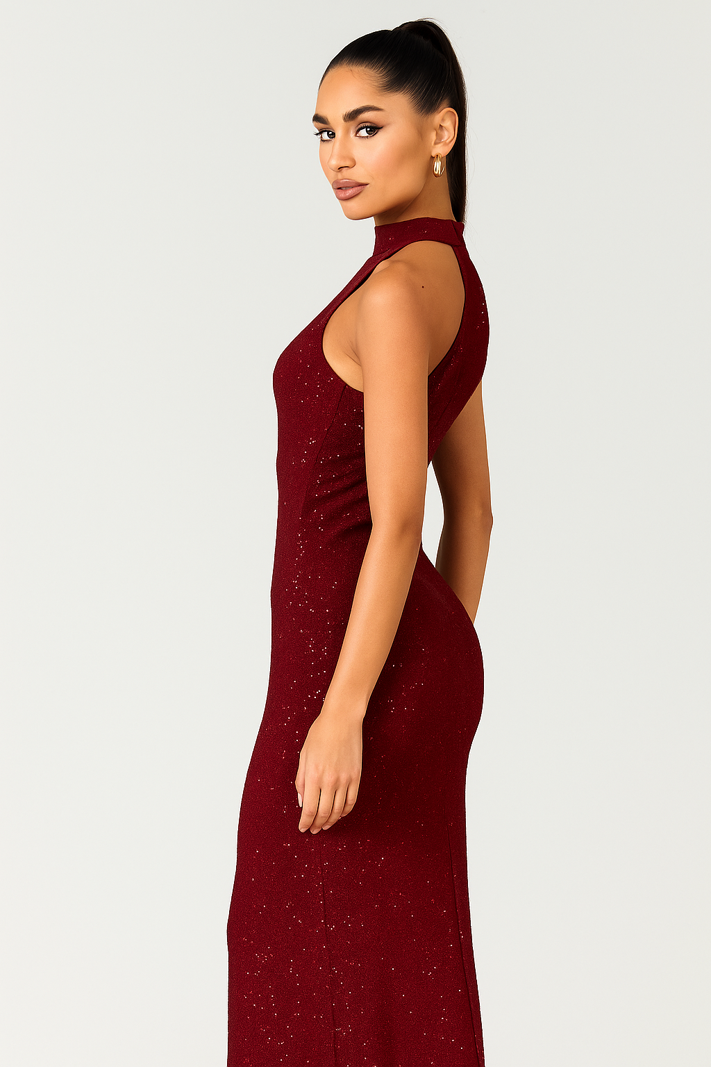 Lumina™ Sparkle Halter Maxi Dress