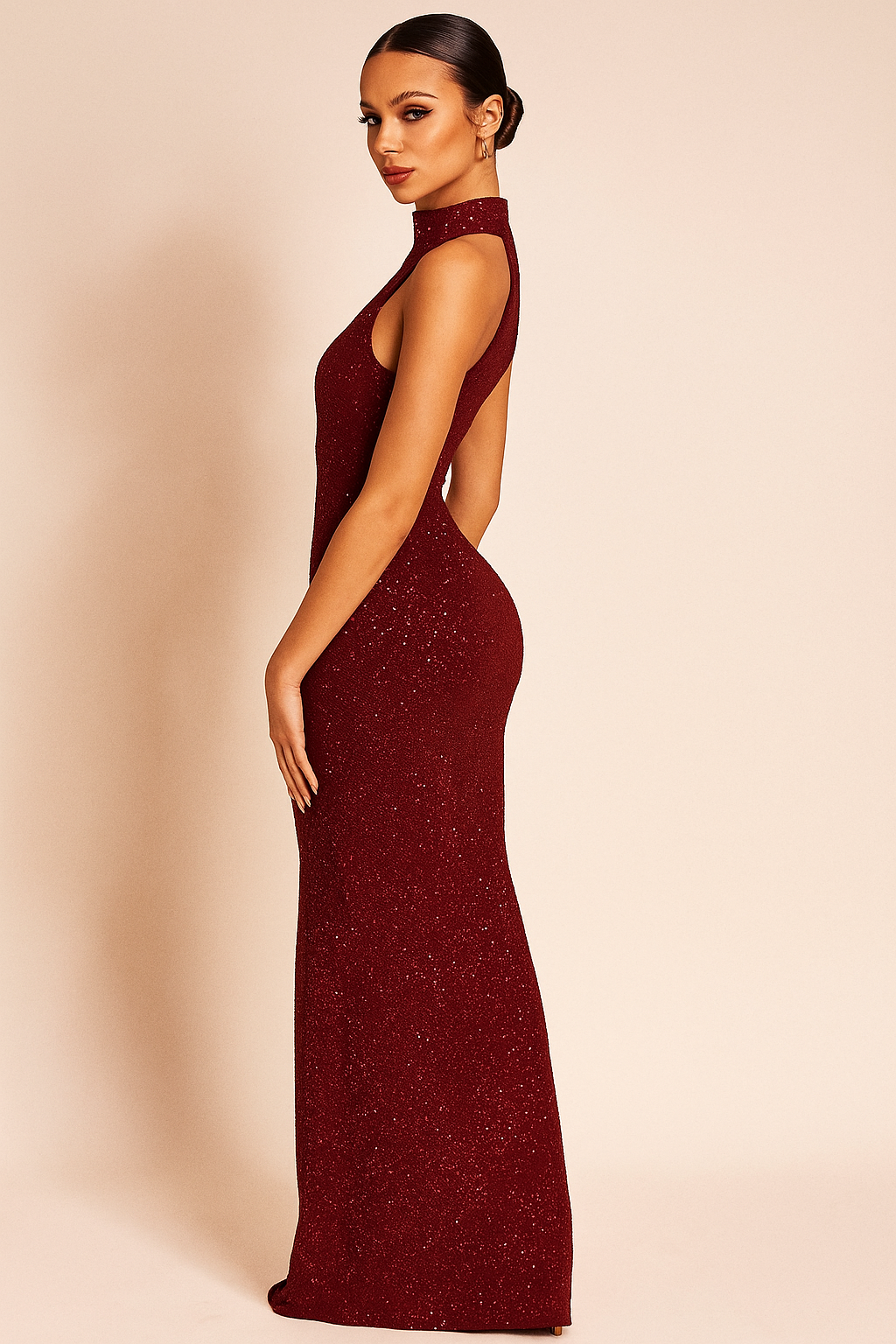 Lumina™ Sparkle Halter Maxi Dress