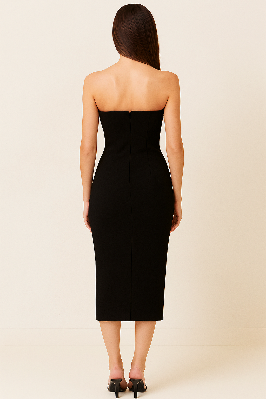 Flora™ Floral Crystal Plunge Midi Dress