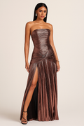 Aurelia™ Liquid Metallic Strapless Maxi Dress