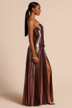 Aurelia™ Liquid Metallic Strapless Maxi Dress