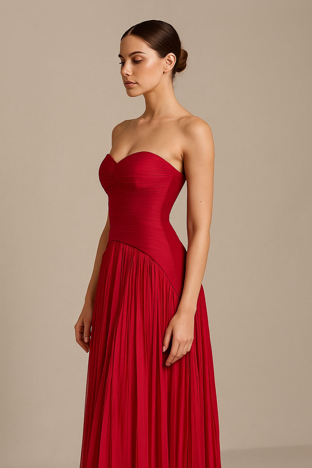 Scarletta™ Strapless Chiffon Maxi Dress