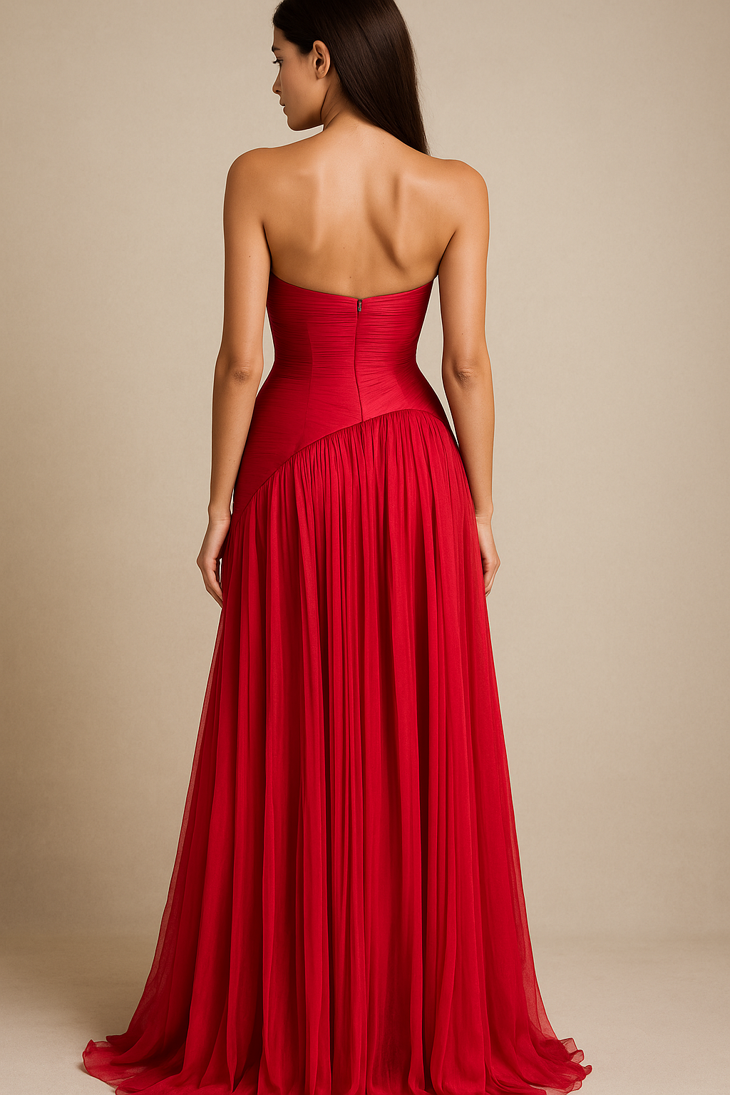 Scarletta™ Strapless Chiffon Maxi Dress