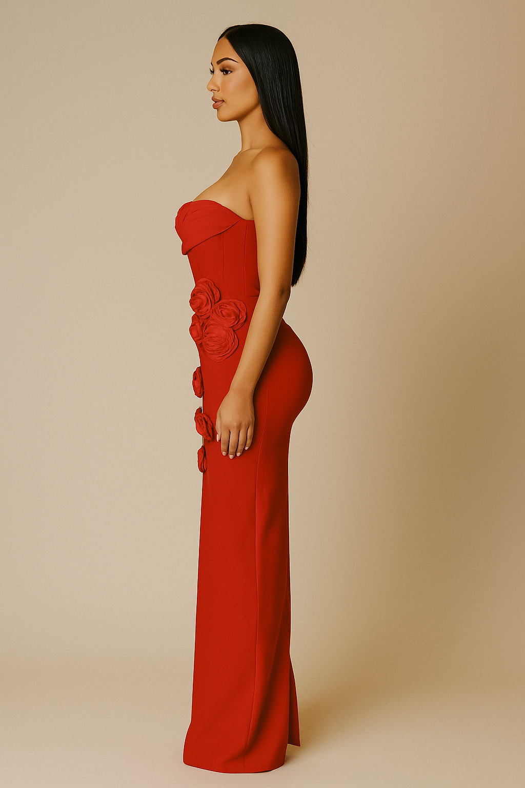 Florella™ 3D Rose Sculpt Maxi Dress