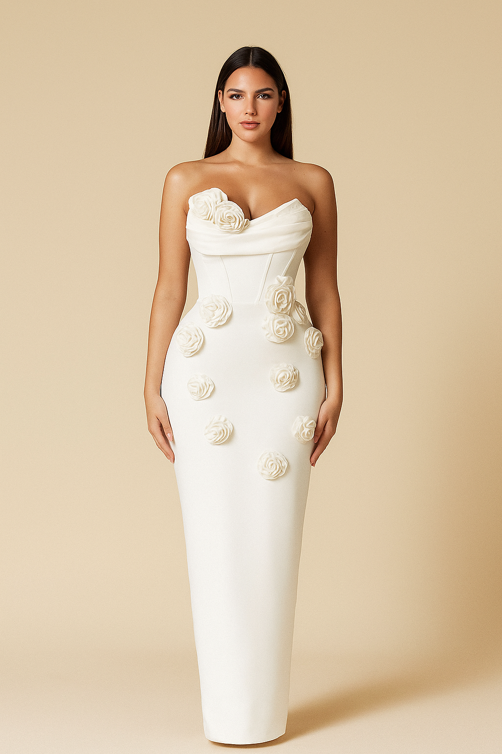 Florella™ 3D Rose Sculpt Maxi Dress