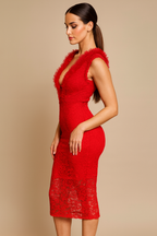 Floriana™ Lace Plunge Midi Dress