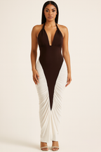 Versa™ Contrast Halter Maxi Dress