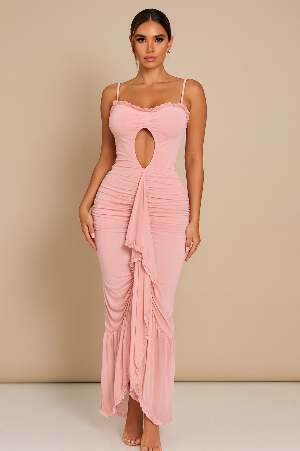 Aurelia™ Ruffle Cut-Out Maxi Dress