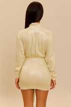 Aurélia™ Metallic Plunge Mini Dress