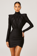 Elysia™ High-Neck Sculpted Mini Dress