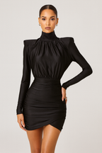 Elysia™ High-Neck Sculpted Mini Dress