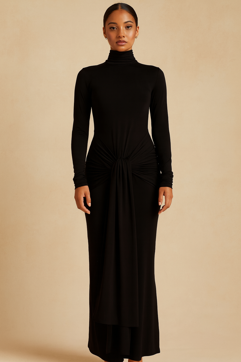 Serenna™ Draped High-Neck Maxi Dress
