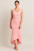 Alysia™ Floral Lace Ruched Maxi Dress