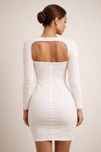 Elara™ Sculpted Lace Cut-Out Mini Dress