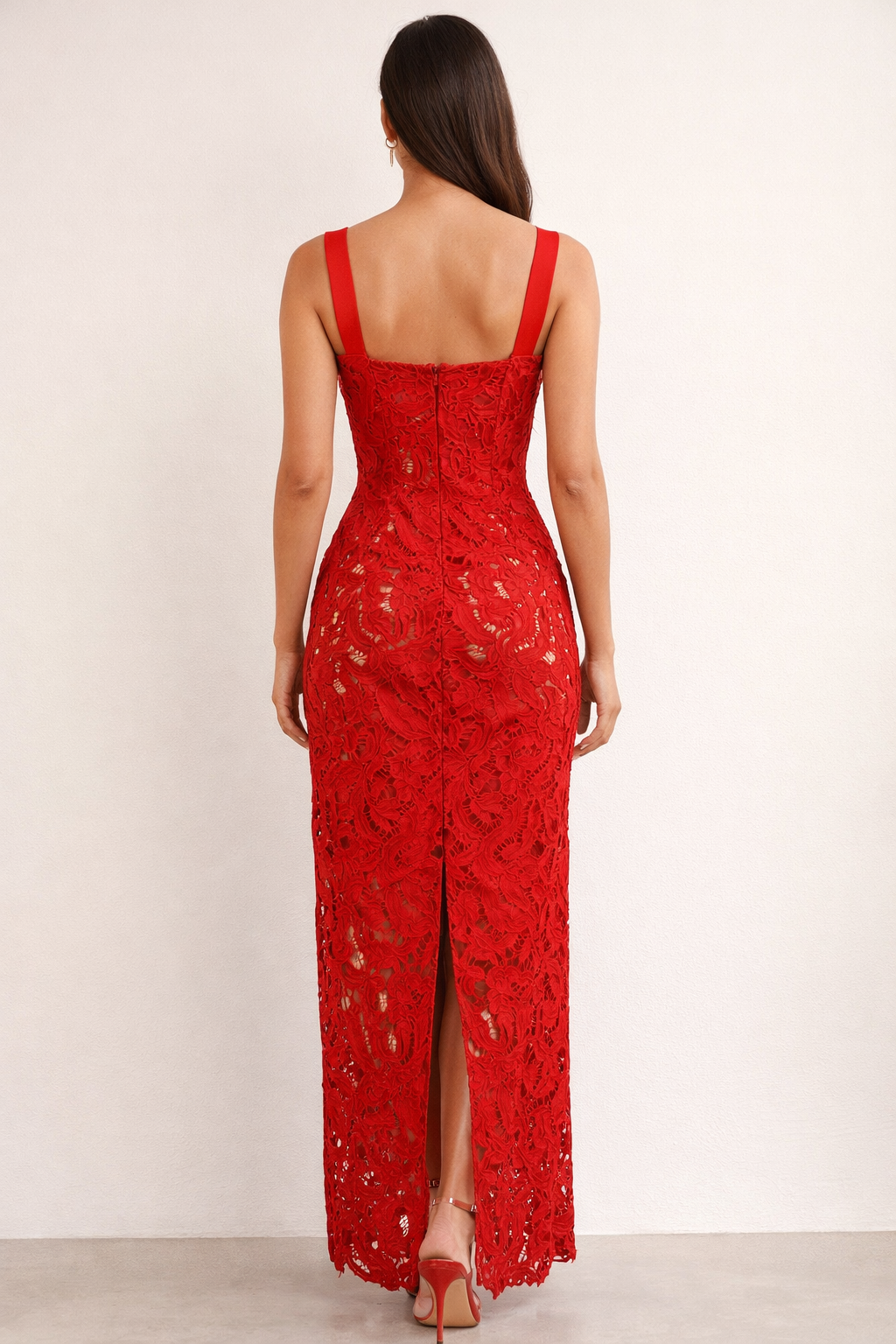 Elara™ Lace Bow-Strap Maxi Dress