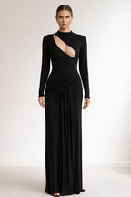 Valeria™ Asymmetric Cut-Out Long Sleeve Maxi Dress