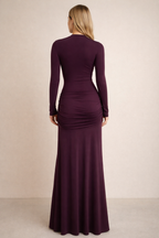 Valeria™ Asymmetric Cut-Out Long Sleeve Maxi Dress