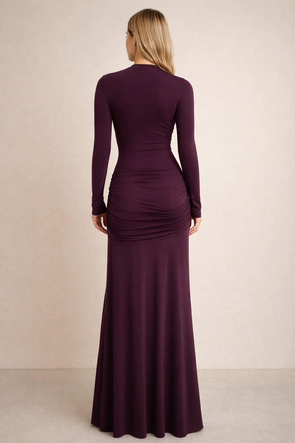 Valeria™ Asymmetric Cut-Out Long Sleeve Maxi Dress