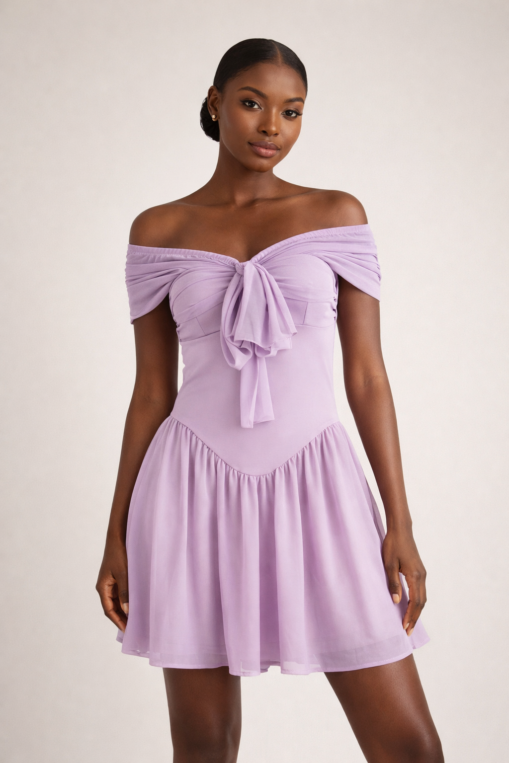 Liora™ Off-Shoulder Bow Mini Dress