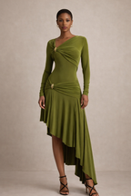 Elysia™ Asymmetric Draped Maxi Dress