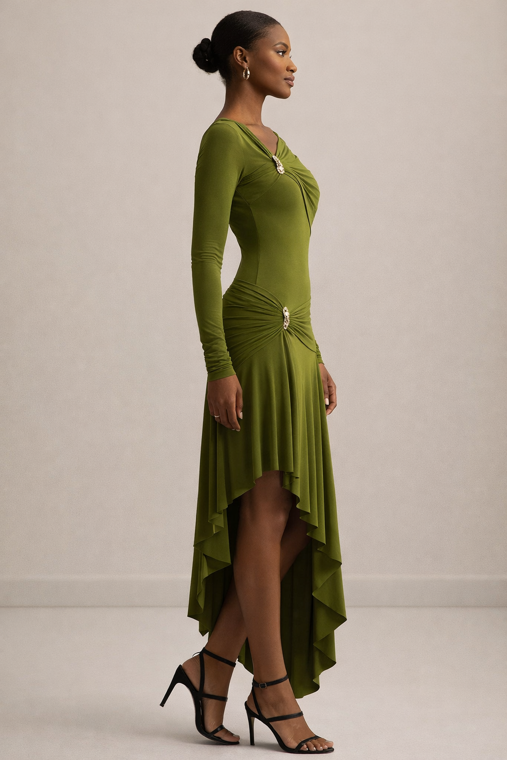 Elysia™ Asymmetric Draped Maxi Dress