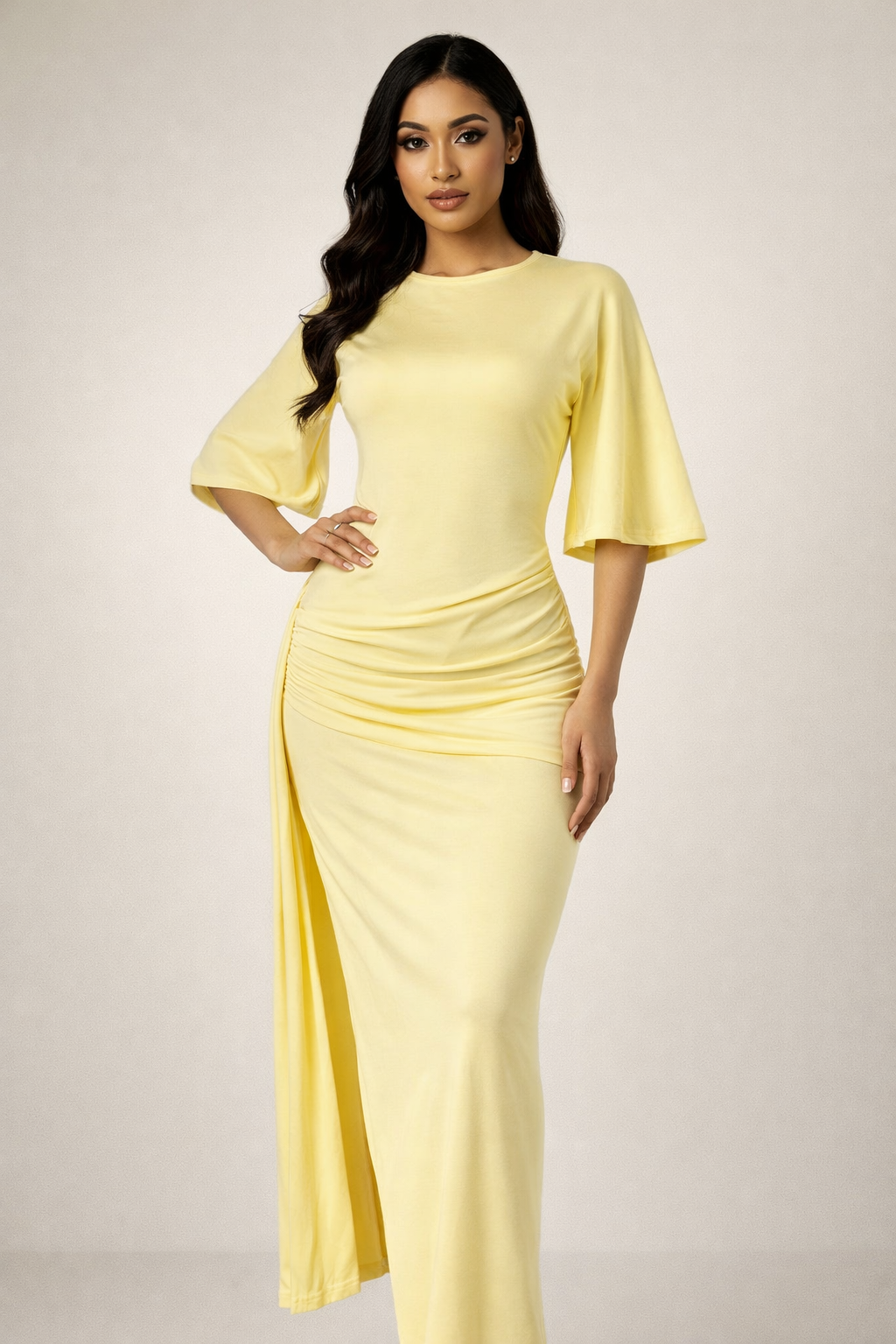 Noir Elara™ Open Back Maxi Dress