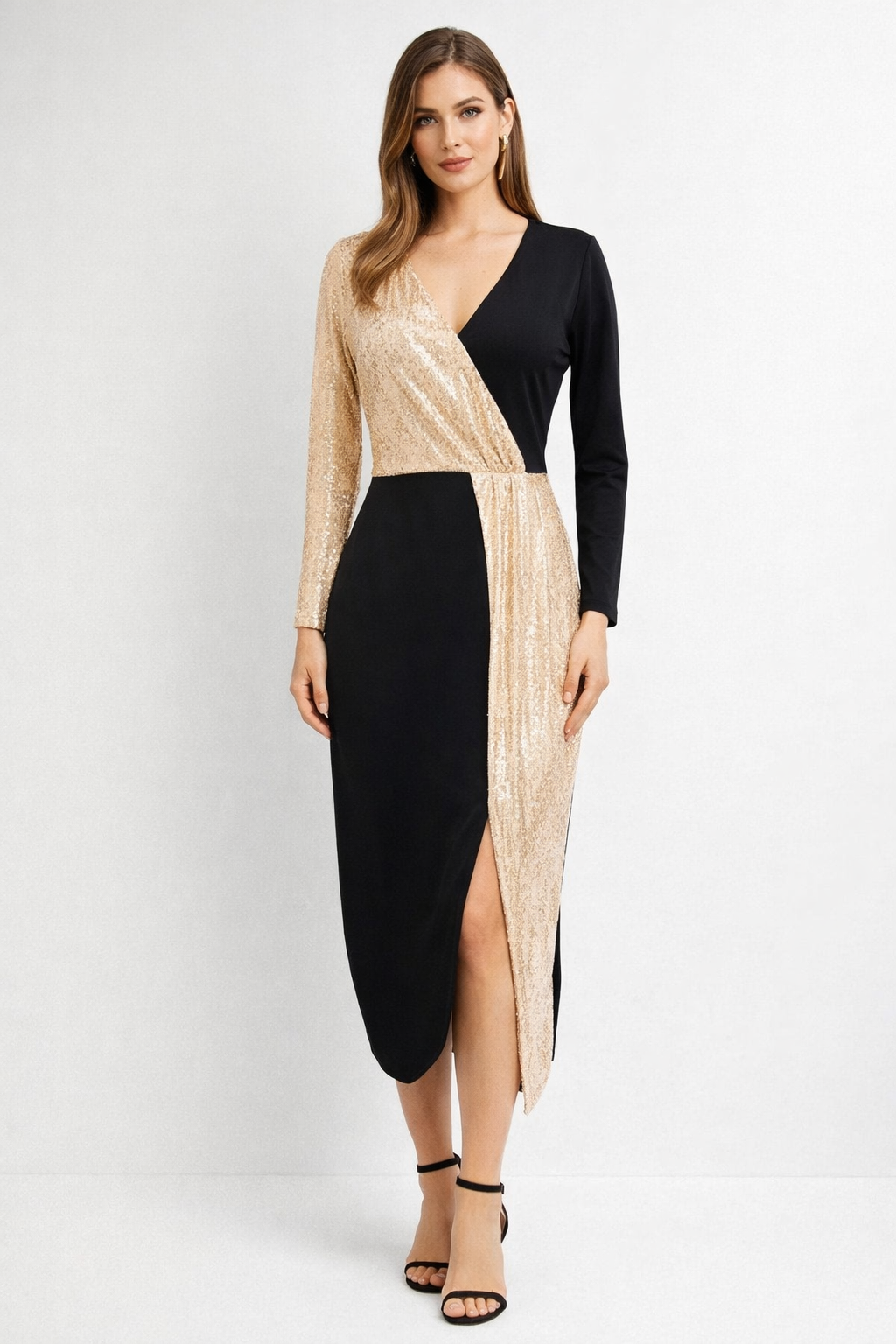 Aurielle™ One-Shoulder Sequin Midi Dress