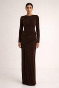 Seraphina™ Draped Long Sleeve Maxi Dress