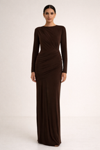 Seraphina™ Draped Long Sleeve Maxi Dress