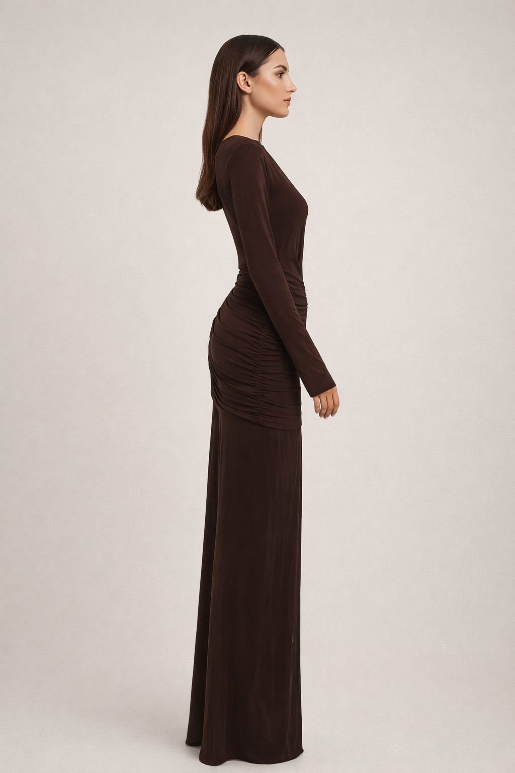 Seraphina™ Draped Long Sleeve Maxi Dress