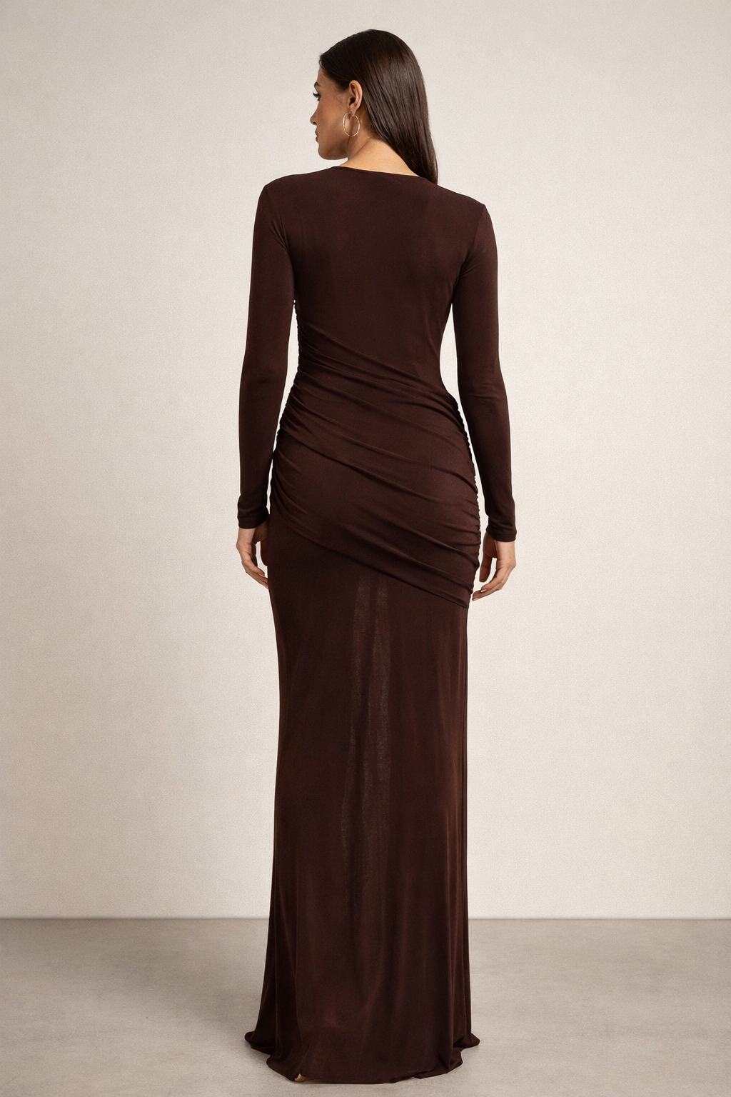 Seraphina™ Draped Long Sleeve Maxi Dress