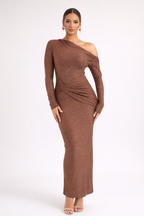 Aurelia™ One-Shoulder Shimmer Maxi Dress