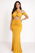 Aurielle™ Cut-Out Halter Maxi Dress