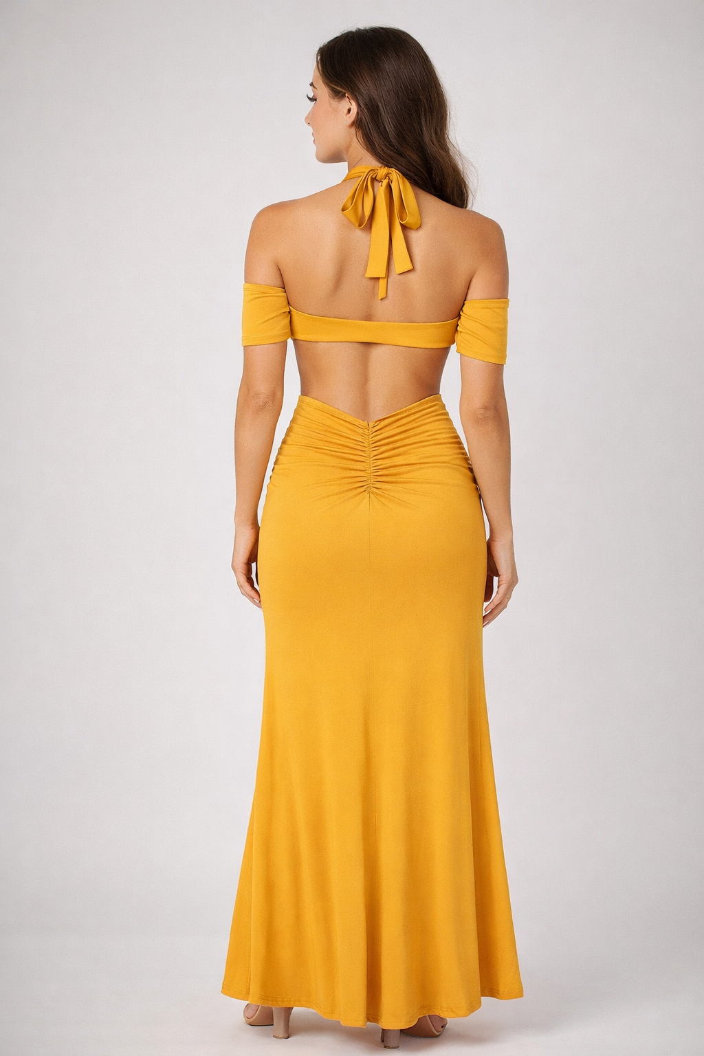 Aurielle™ Cut-Out Halter Maxi Dress