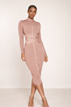 Elowen™ Ribbed Contour Midi Dress